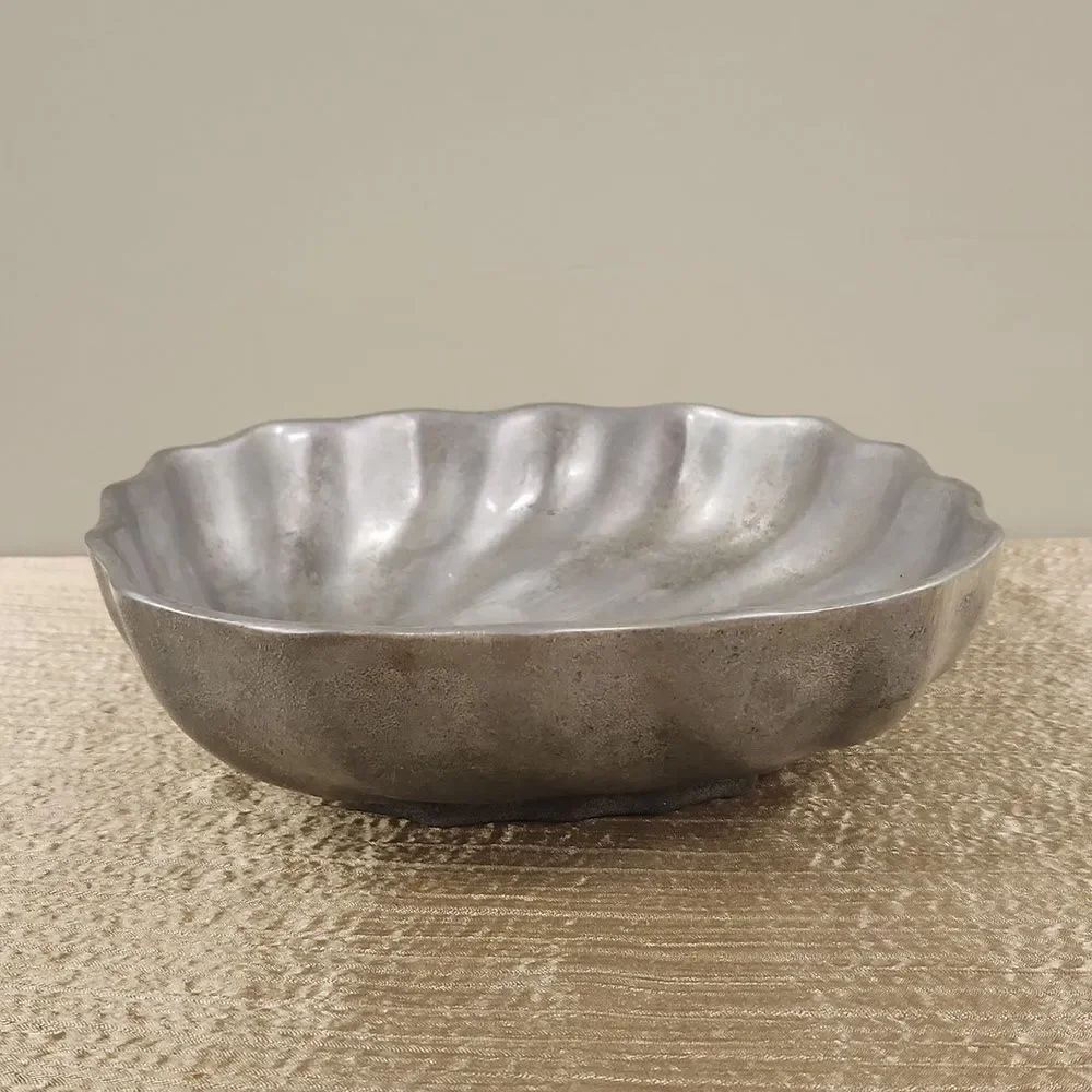 RWP Wilton Armetale Hammered Cast Pewter Swirl Design Bowl Vintage 9"